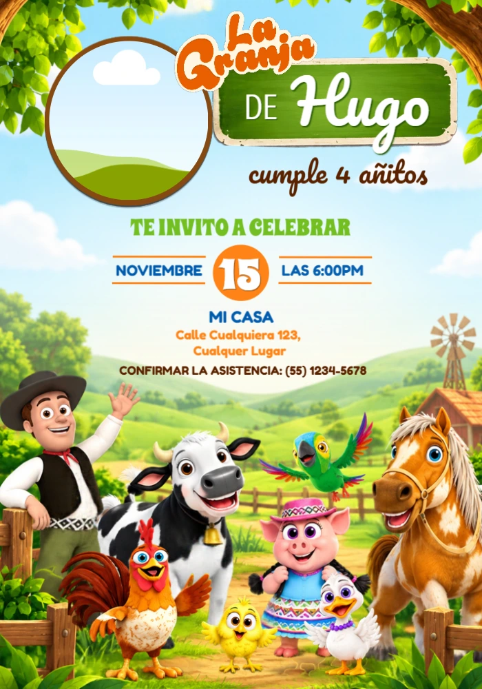 Invitación de Cumpleaños La Granja de Zenón para Editar Invitación de Cumpleaños La Granja de Zenón para Editar