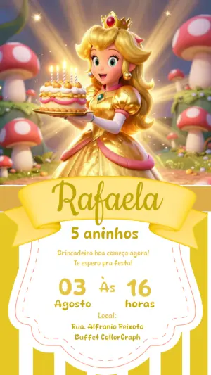 Invitación de cumpleaños Princesas – Estático – CollorGraph Convites