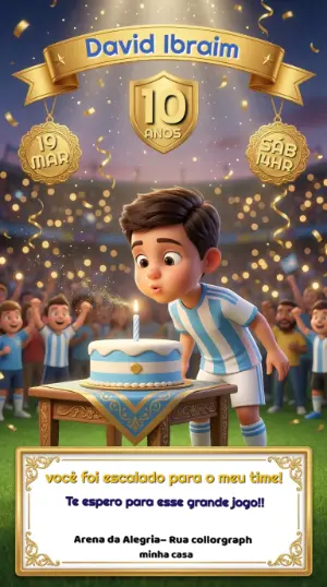 Soccer Birthday Invitation – Static – Convites Digitais Exclusivos