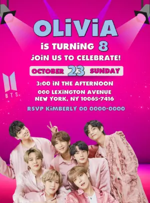 Invitation d'anniversaire KPop Demon Hunters – Statique – Decore Arte