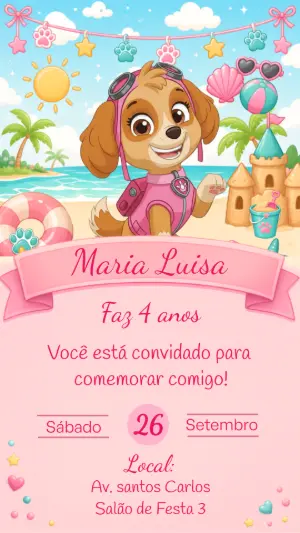 Invito di compleanno Paw Patrol – Statico – CollorGraph EDITOR