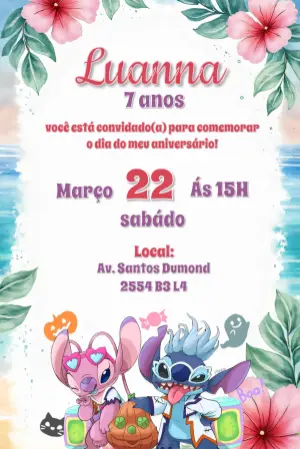 Invitación de cumpleaños Stitch – Estático – CollorGraph Convites