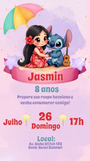 Invitación de cumpleaños Stitch – Estático – CollorGraph Convites