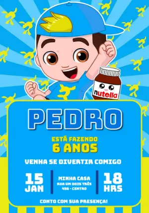 Convite Digital Infantil Luccas Neto Modelo Editável