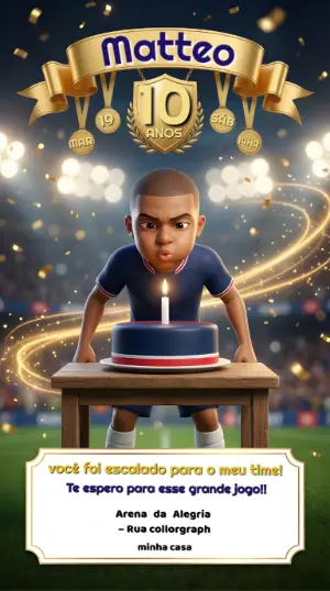 Soccer Birthday Invitation – Static – Convites Digitais Exclusivos