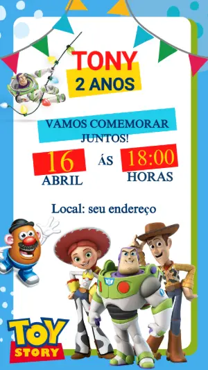 Invitation d'anniversaire Toy Story – Statique – darlene silva