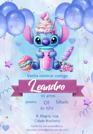 Stitch Birthday Invitation – Static – Osvaldo