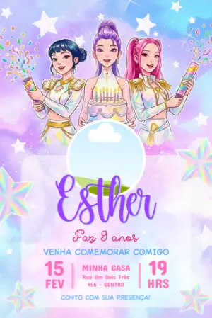 Invitation d'anniversaire KPop Demon Hunters – Statique – Jotta Arts