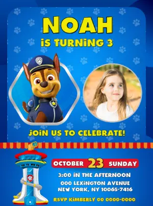 Invito di compleanno Paw Patrol – Statico – Decore Arte