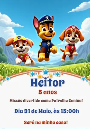 Invito di compleanno Paw Patrol – Statico – CollorGraph Convites