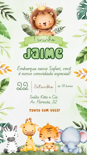 Safari Birthday Invitation – Static – Felicity Artes