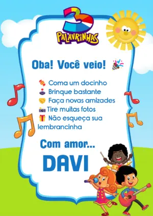 Cartão de Agradecimento 3 Palavrinhas para Editar Online