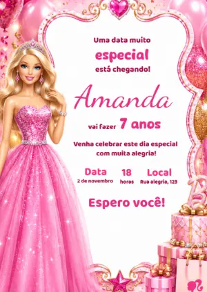 Invitación de cumpleaños Princesas – Estático – KC Design