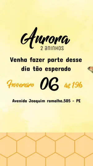 Vídeo Convite de Aniversário Abelhinha para Editar