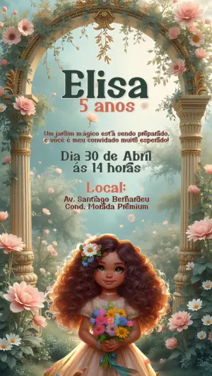 Invitación de cumpleaños Jardín encantado – Estático – CollorGraph Convites