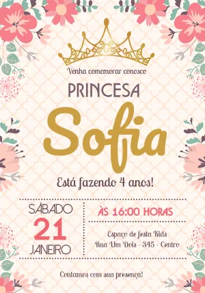 Invitación de cumpleaños Princesas – Estático – Jotta