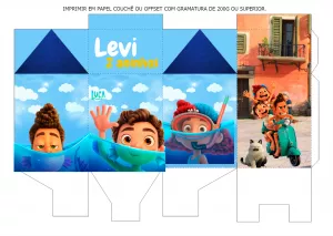 Caixa Milk Festa Luca Disney para Editar Online e Imprimir