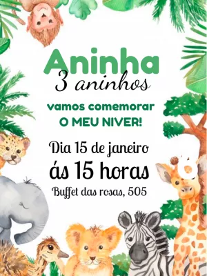 Safari Birthday Invitation – Static – Carolina
