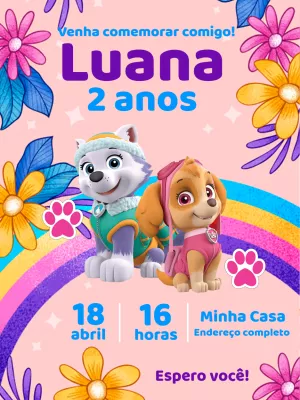 Invito di compleanno Paw Patrol – Statico – Jonathan Fiuza