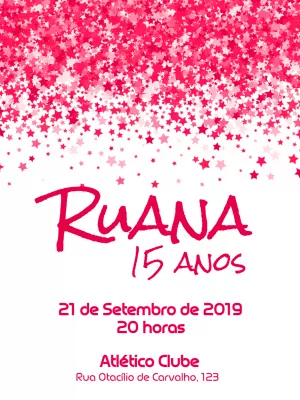 Convite 15 Anos Rosa Glitter para Editar Online