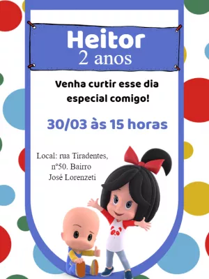 Convite Aniversário Cléo e Cuquin para Editar Online