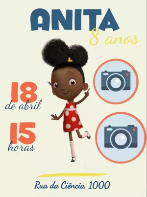 Convite Aniversário Ada Batista Cientista com Foto para Editar