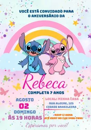 Invitación de cumpleaños Stitch – Estático – Osvaldo