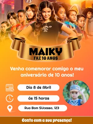Convite Aniversário Pequenos Grandes Heróis para Editar Online