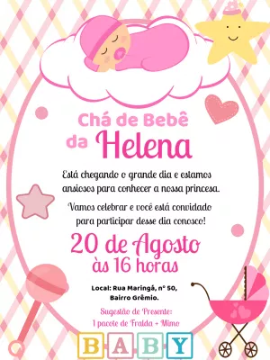 Invito baby shower – Statico – Bella Liz Convites