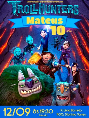 Convite Aniversário Caçadores de Trolls para Editar Online