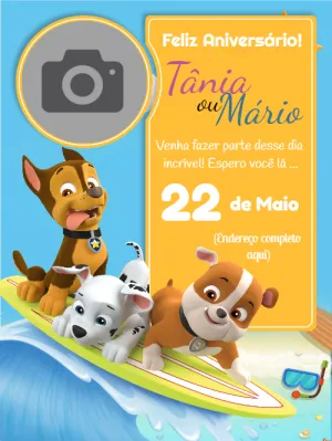Invito di compleanno Paw Patrol – Statico – Wolf Designer