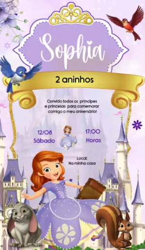 Invitación de cumpleaños Princesas – Estático – Convites Personalizados