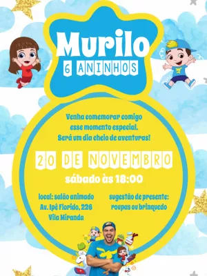 Convite de Aniversário Luccas Neto para Editar Online