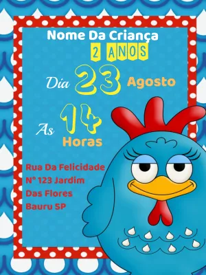 Galinha Pintadinha Birthday Invitation – Static – Way Lopez