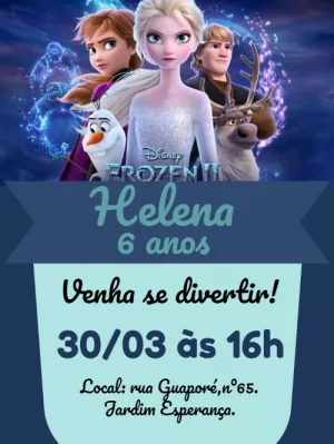 Frozen Birthday Invitation – Static – Bella Liz Convites