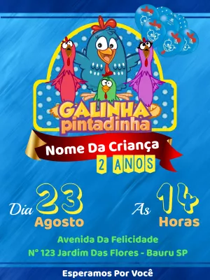 Galinha Pintadinha生日邀请函 – 静态 – Way Lopez