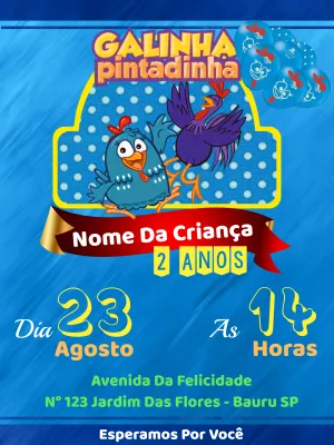 Galinha Pintadinha生日邀请函 – 静态 – Way Lopez
