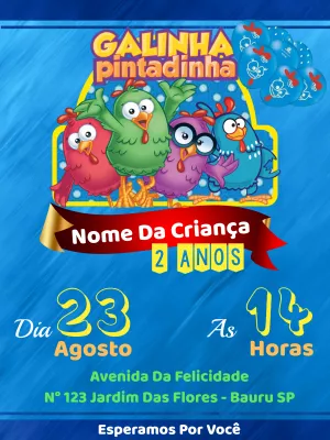 Galinha Pintadinha Birthday Invitation – Static – Way Lopez
