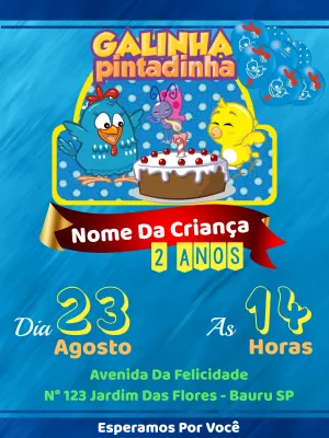 Galinha Pintadinha生日邀请函 – 静态 – Way Lopez