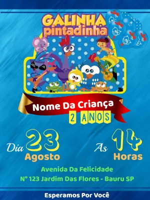Galinha Pintadinha生日邀请函 – 静态 – Way Lopez