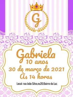 Invitación de cumpleaños Princesas – Estático – Bella Liz Convites