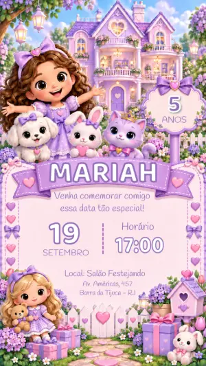 Invitación de cumpleaños Princesas – Estático – Felicity Artes