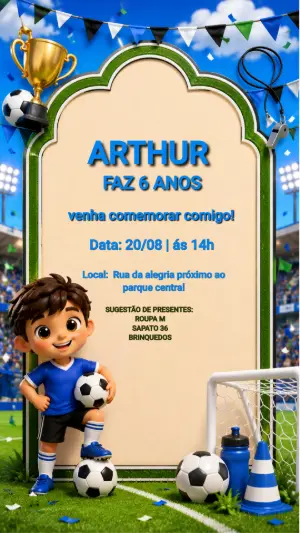 Soccer Birthday Invitation – Static – Laiane