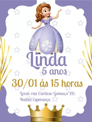 Invitación de cumpleaños Princesas – Estático – Gley Leobas