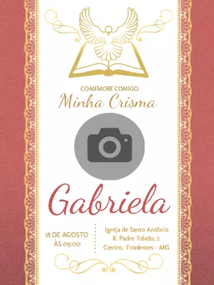 Convite de Crisma com Foto Elegante para Editar Online