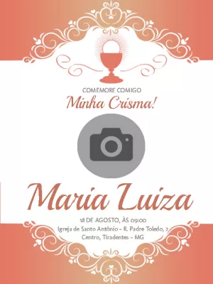 Convite de Crisma com Foto Delicado para Editar Online
