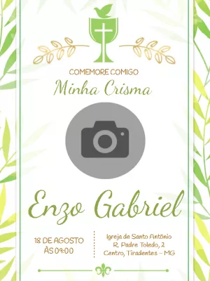 Convite de Crisma com Foto para Editar Online