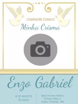 Convite de Crisma com Foto Elegante para Editar Online