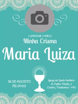 Convite de Crisma com Foto para Editar Online