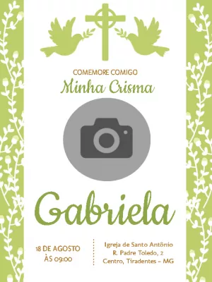 Convite de Crisma com Foto para Editar Online e Imprimir